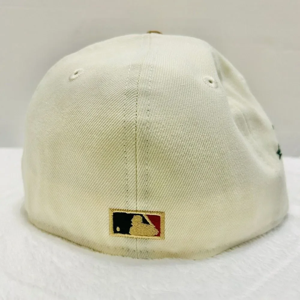 New Era Washington Senators 1960 Patch 59FIFTY Fitted Hat Cap White Beige 7‎ 3/8